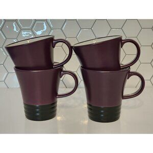 Pfaltzgraff Radius Purple And Black Mugs Set Of 4